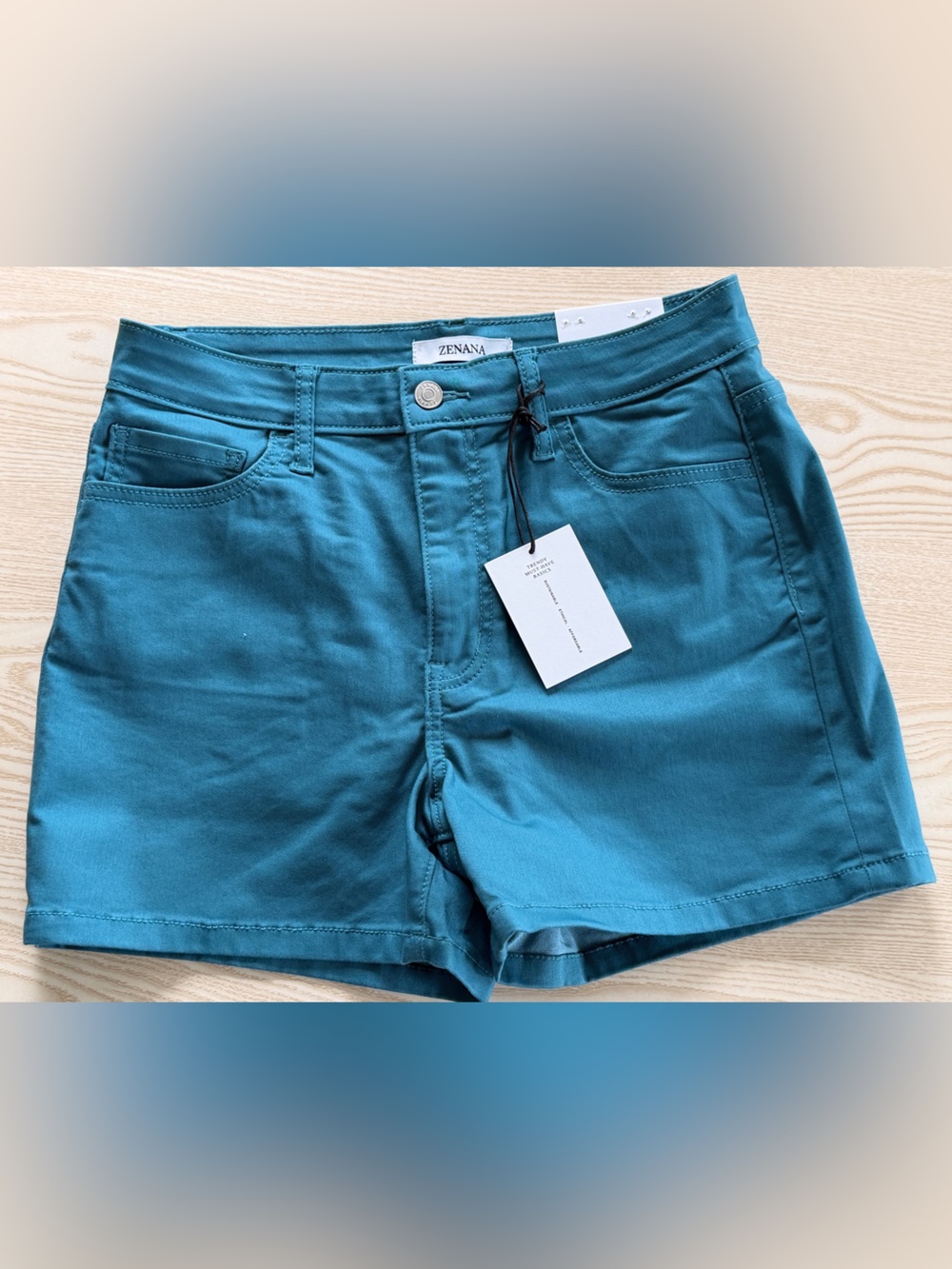 Zenana Blue/Aqua High-Rise Women's Shorts